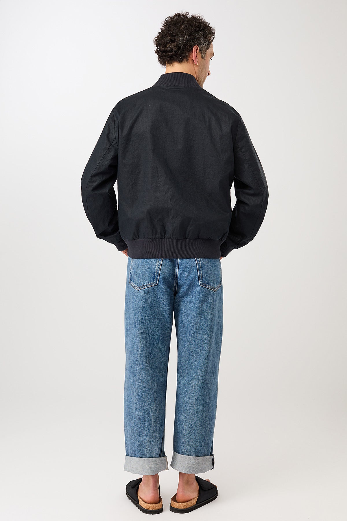 Koojan Linen Bomber Jacket Navy