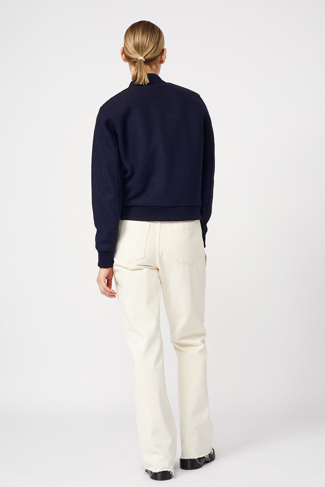 Brookway Bomber Organic Wool Navy - LANGERCHEN