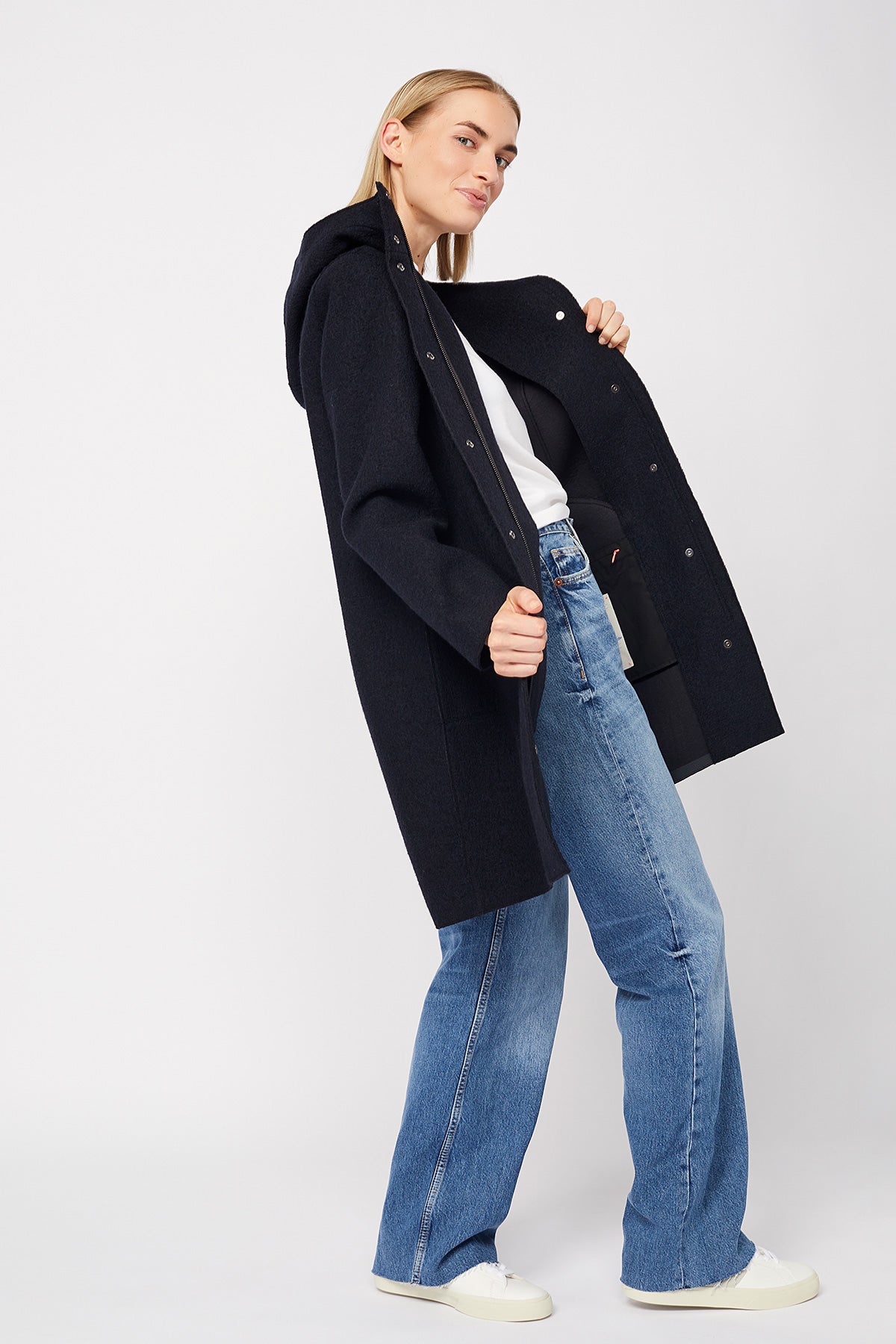 Risana Organic Wool Parka Carbon - LANGERCHEN