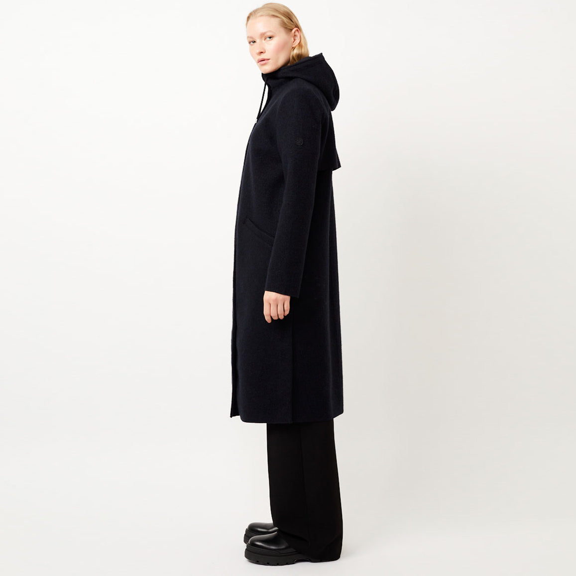 Coat Organic Wool Milport Carbon - LANGERCHEN