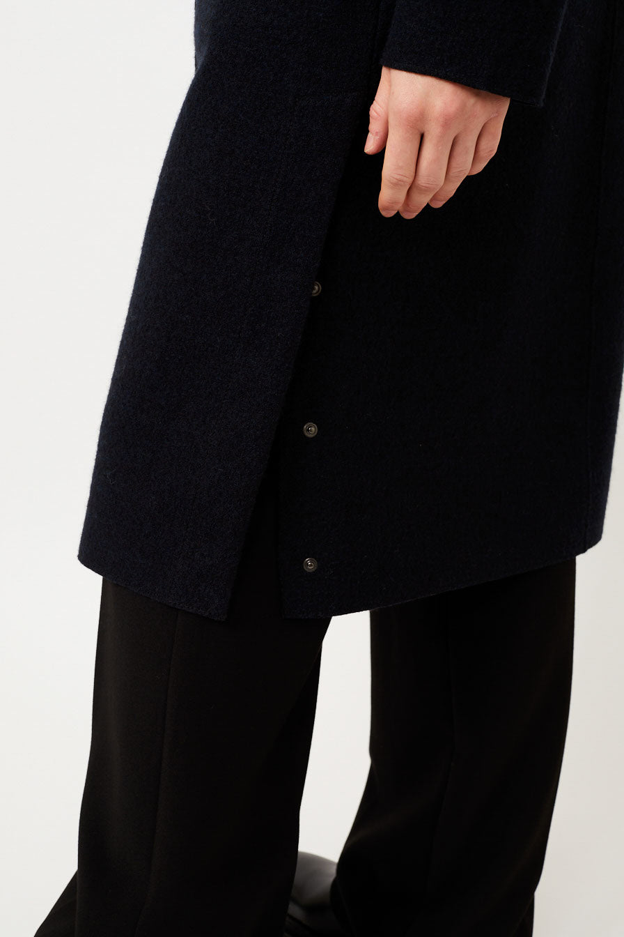 Coat Organic Wool Milport Carbon - LANGERCHEN