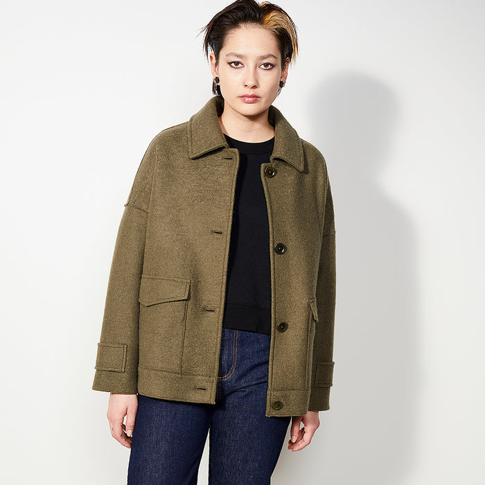 Organic Wool Jacket Chelan Olive - LANGERCHEN