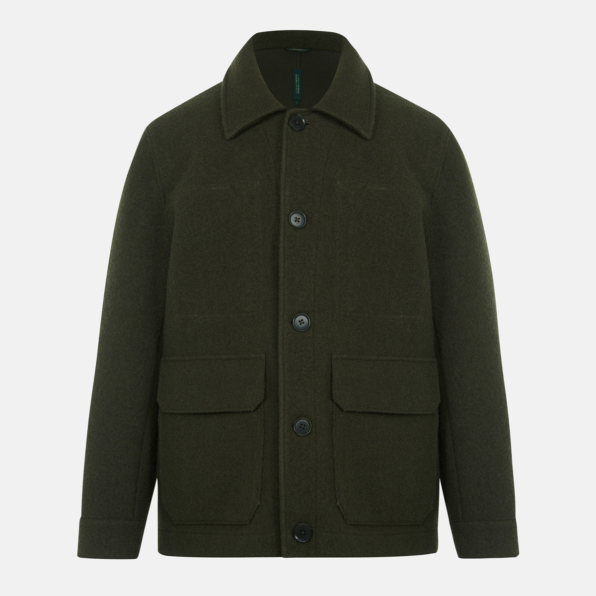Lucan Organic Wool Jacket Dark Olive - LANGERCHEN