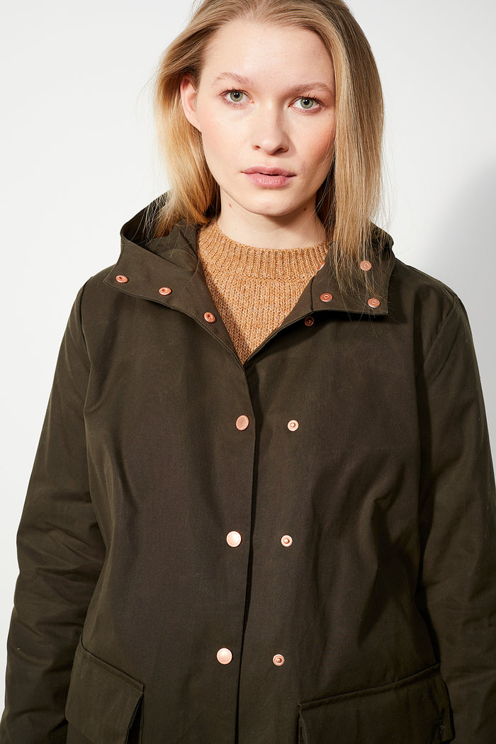 Ottawa BP Waxed Organic Cotton - Military - LANGERCHEN