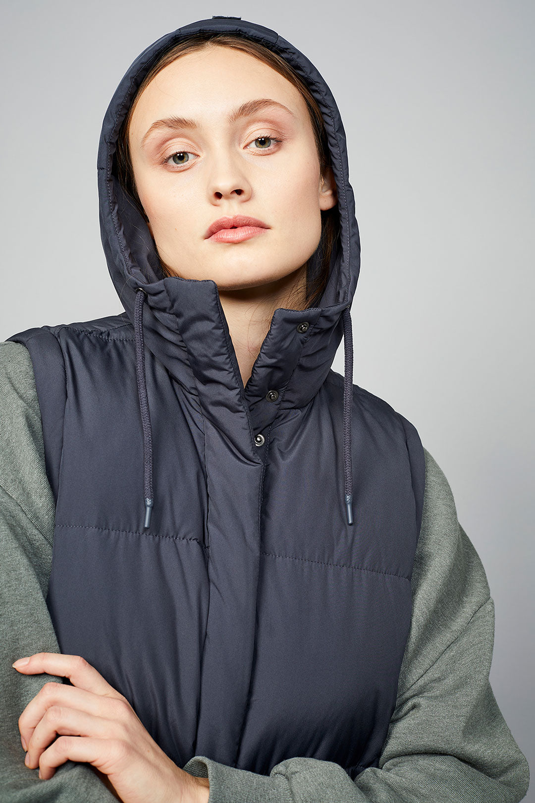 Danville Vest Vegan Steel Blue - LANGERCHEN