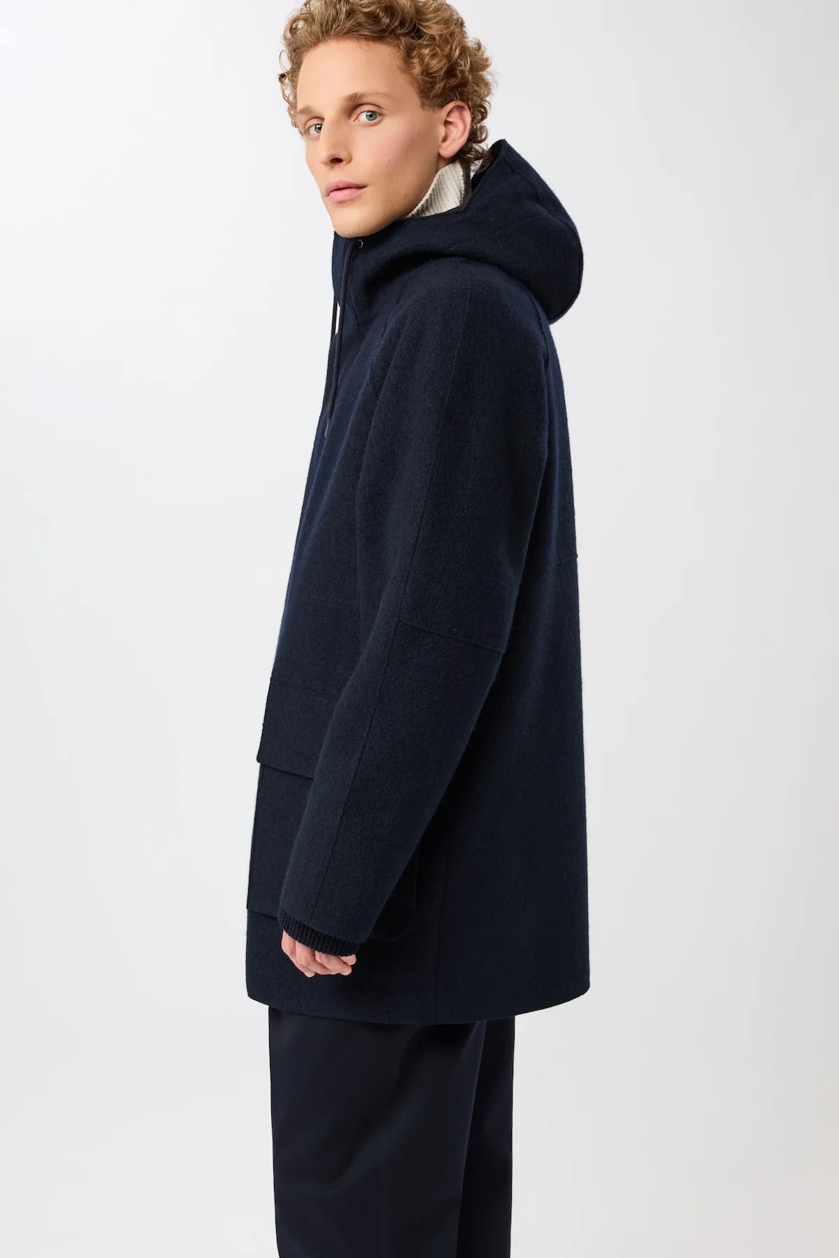 Parka Organic Wool Membrane Tecno Felt Navy