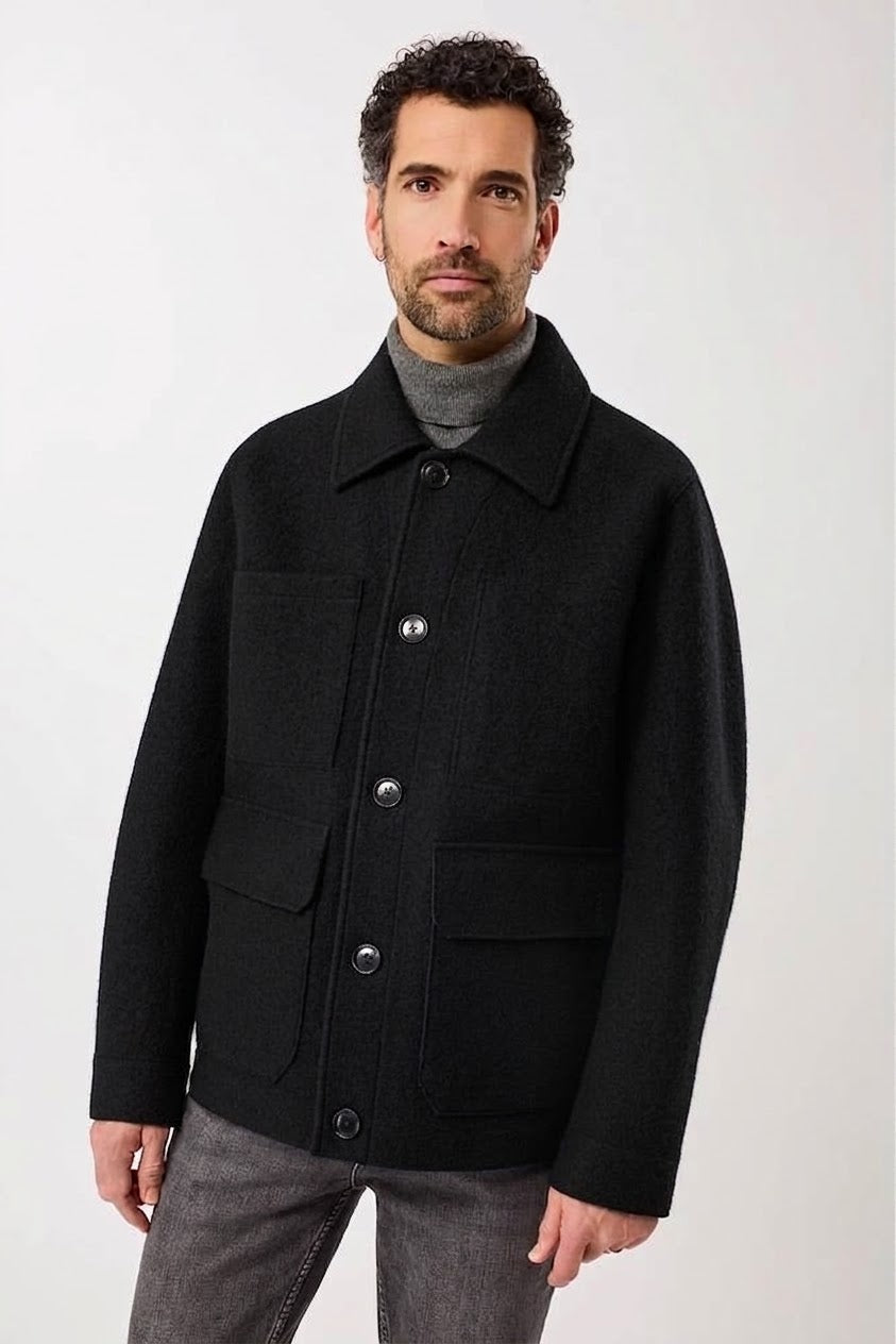Field Jacket Organic Wool Membrane Tecno Felt Black