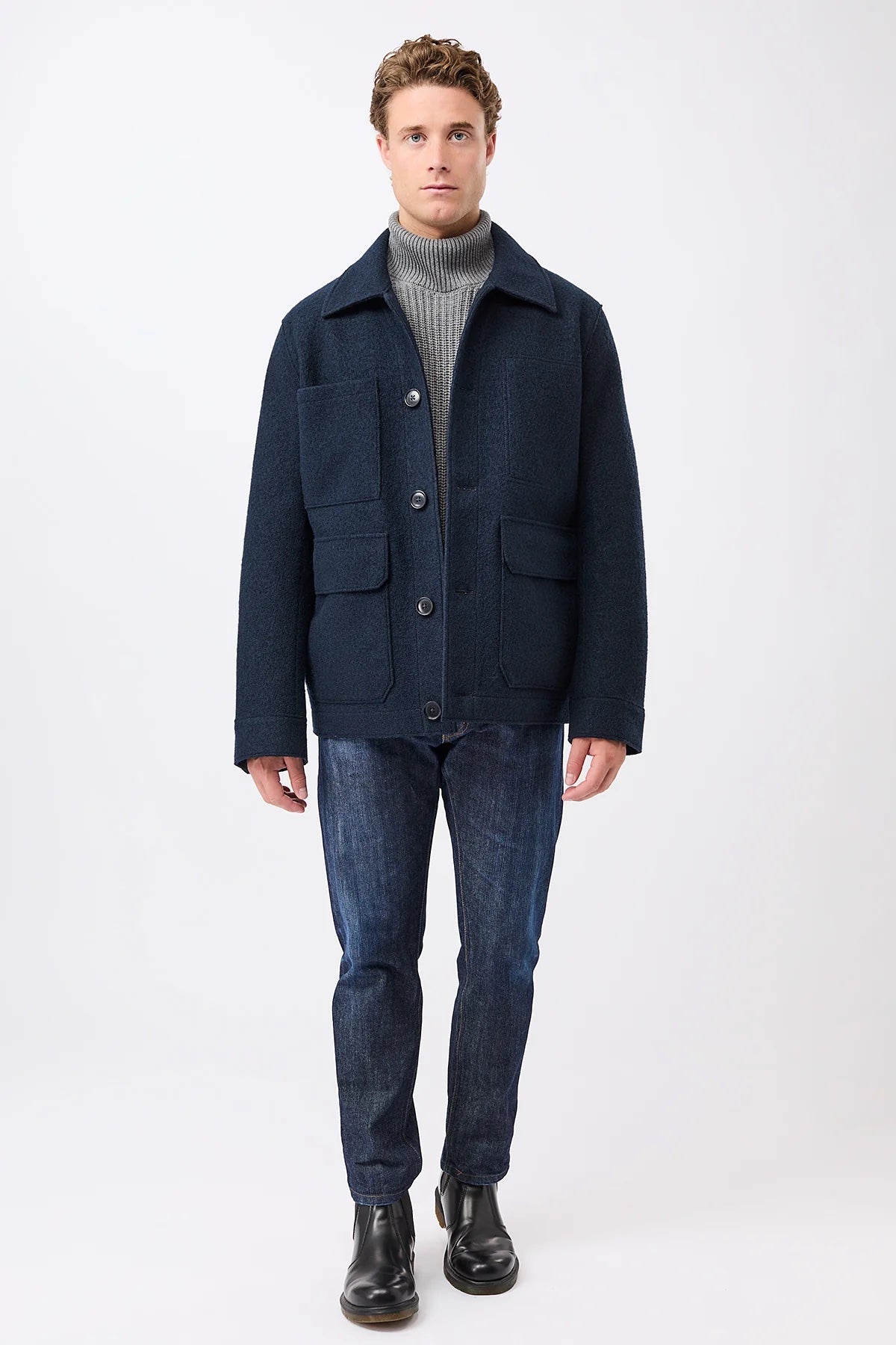 Lucan Organic Wool Jacket Navy