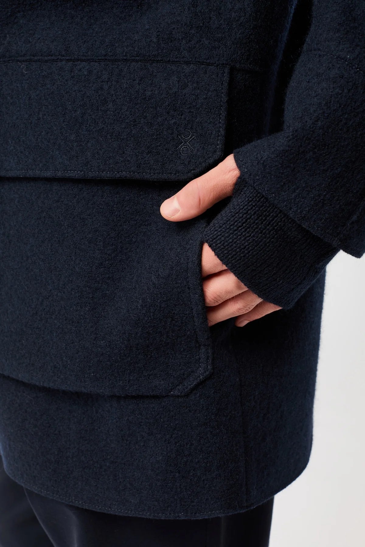 Parka Organic Wool Membrane Tecno Felt Navy
