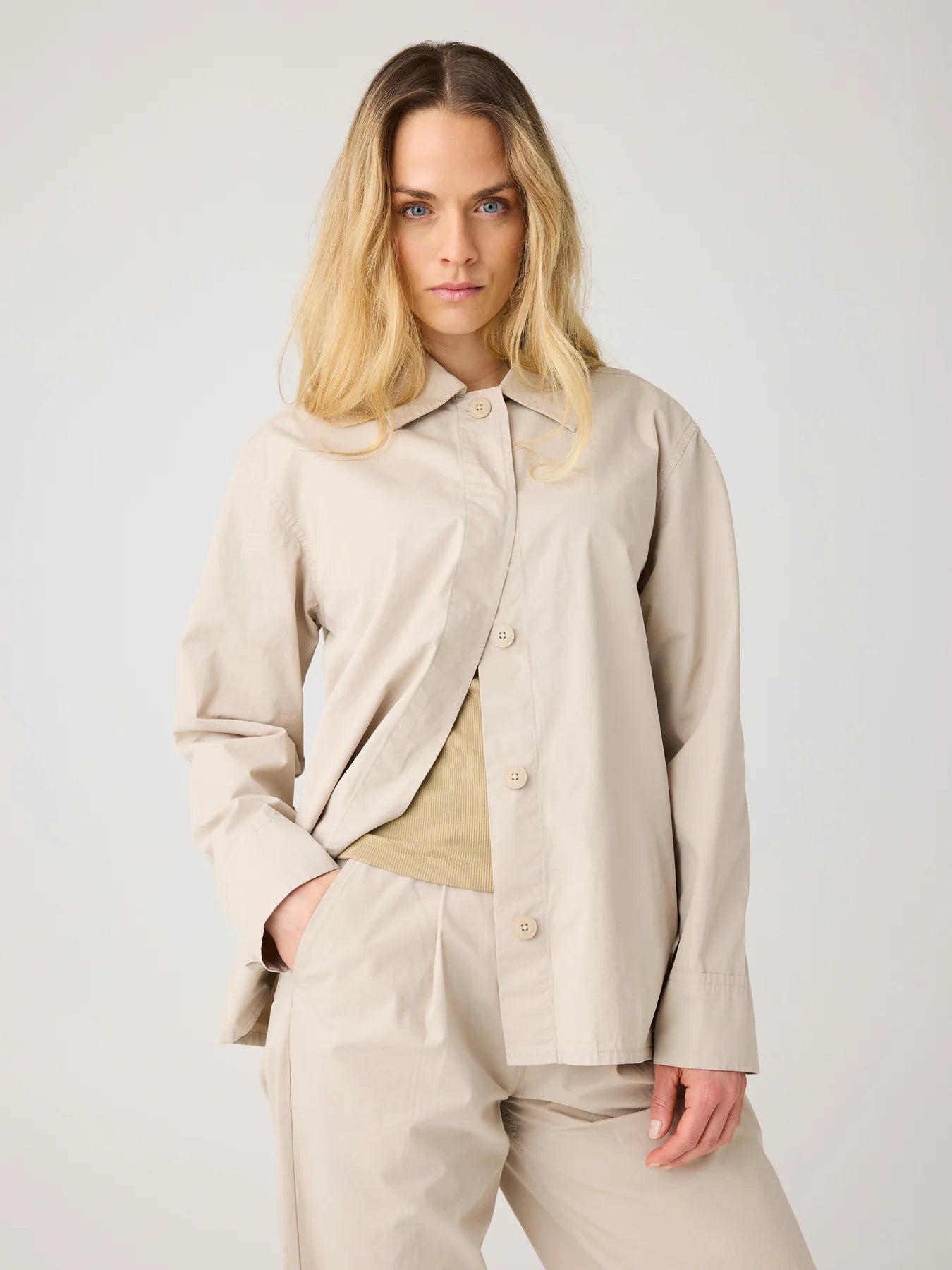 Light Poplin Jacket Feather Gray