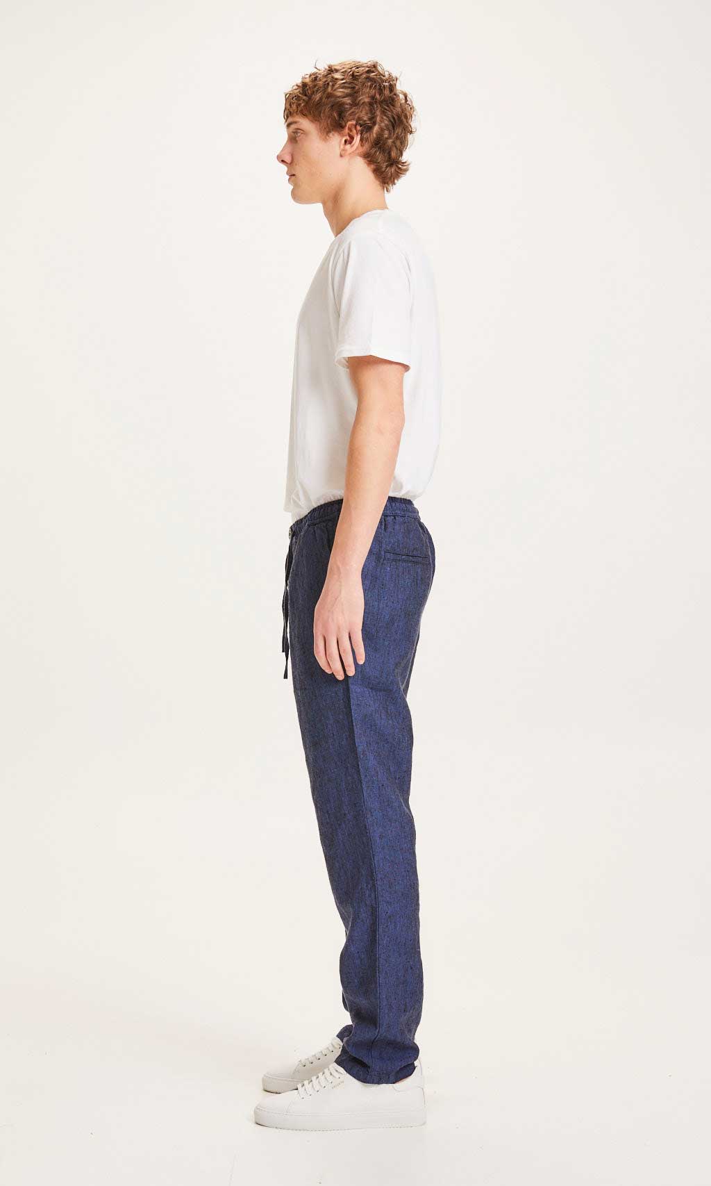 Fig Linen Pants Navy -  KNOWLEDGE COTTON APPAREL