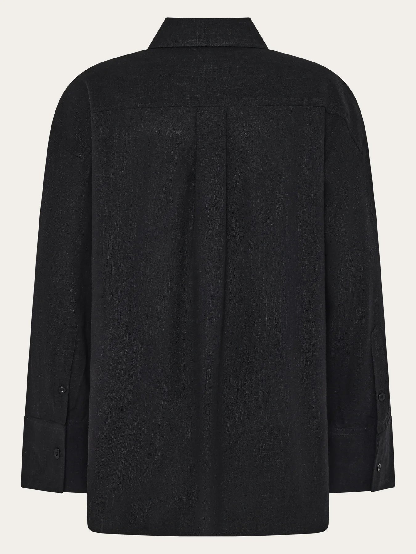 Linen & EcoVero Mix Relaxed Shirt Black
