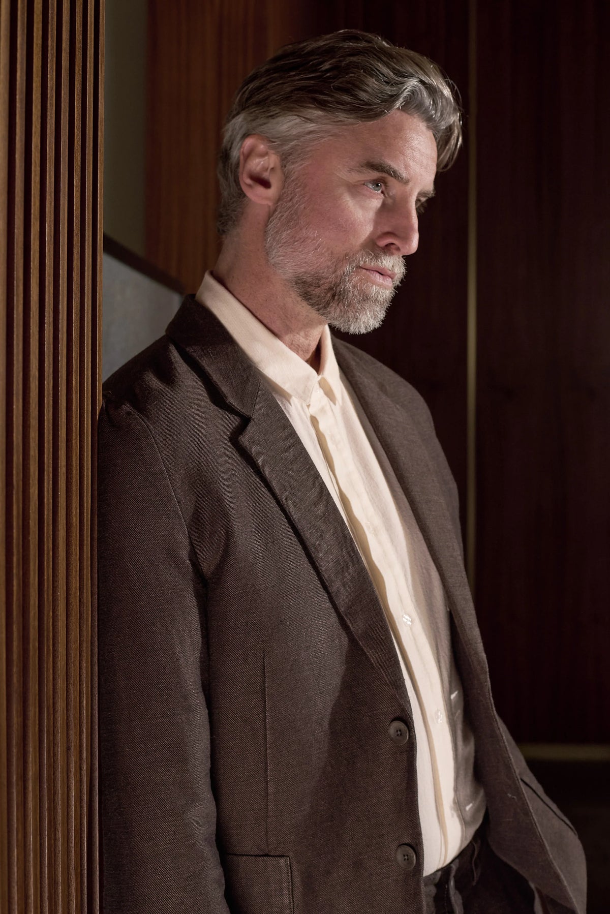 Enver Winter Linen Blazer Coffee
