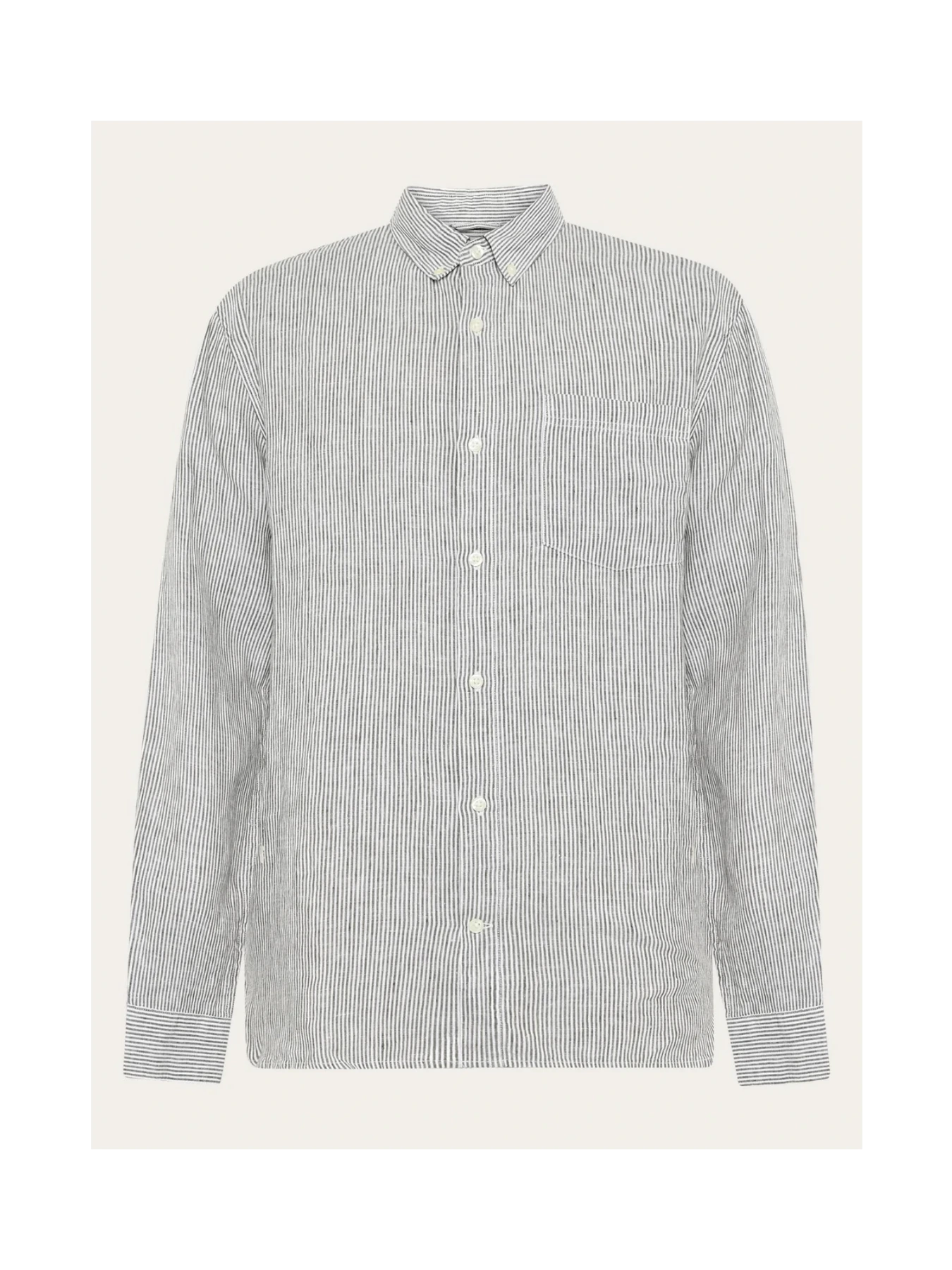 Linen Stripe Shirt Burned Olive