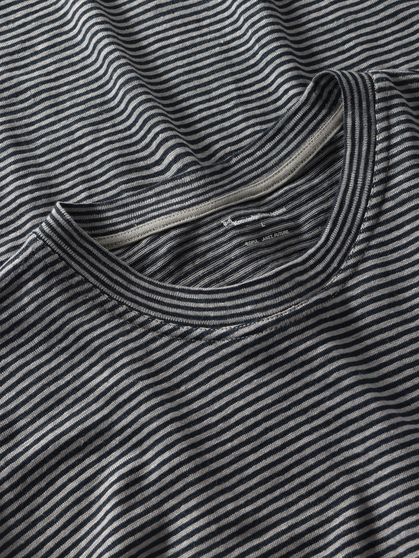 T-shirt Linne Herr Ekologisk Lin Navy Stripes