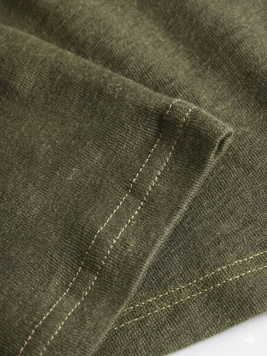T-shirt Linne Herr Ekologisk Lin Burned Olive