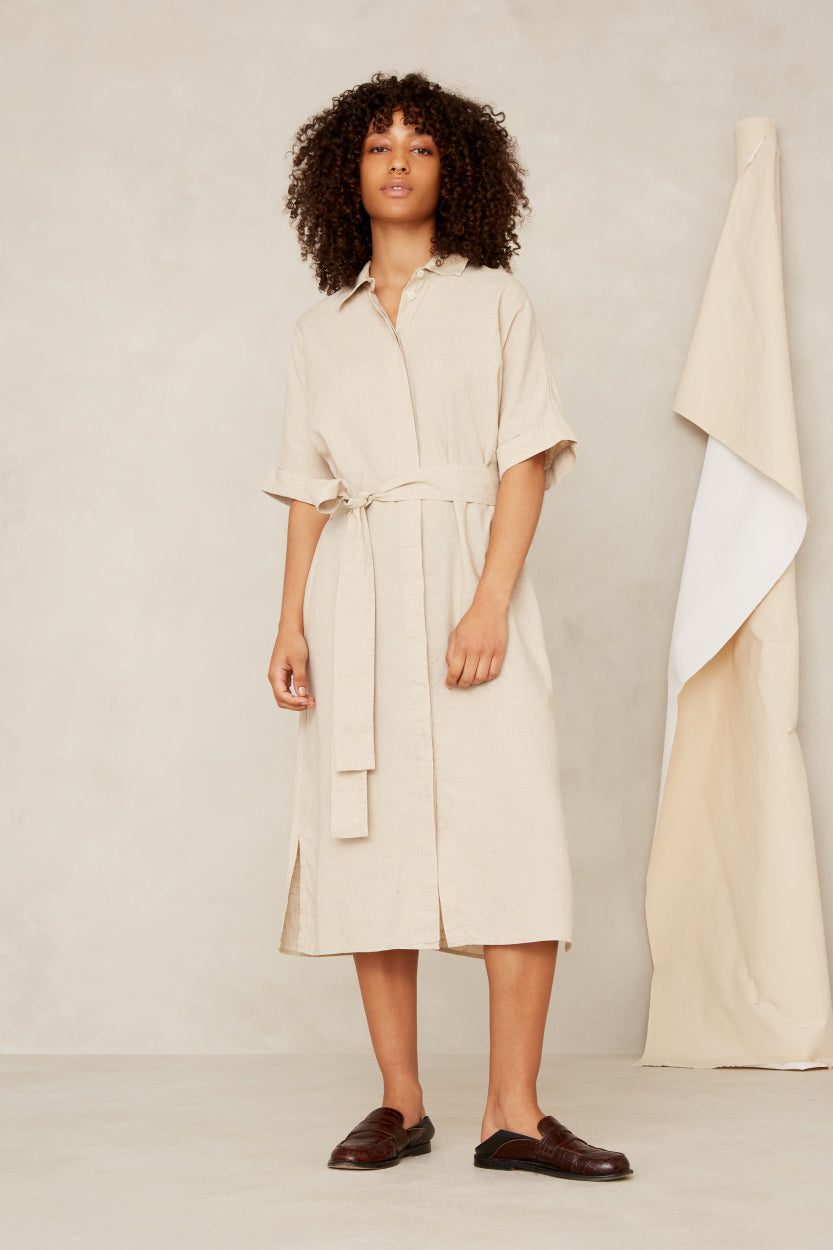 Dione Linen Tencel Dress - KINGS OF INDIGO