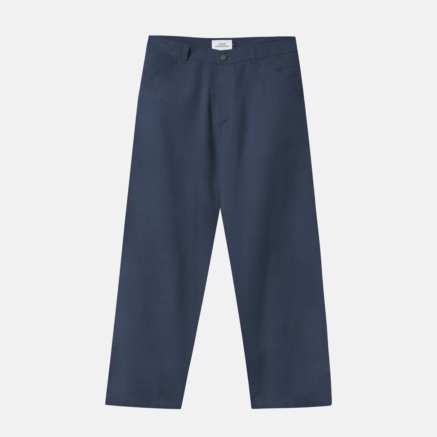 Carlo Linen & Organic Cotton Trousers Cold Navy