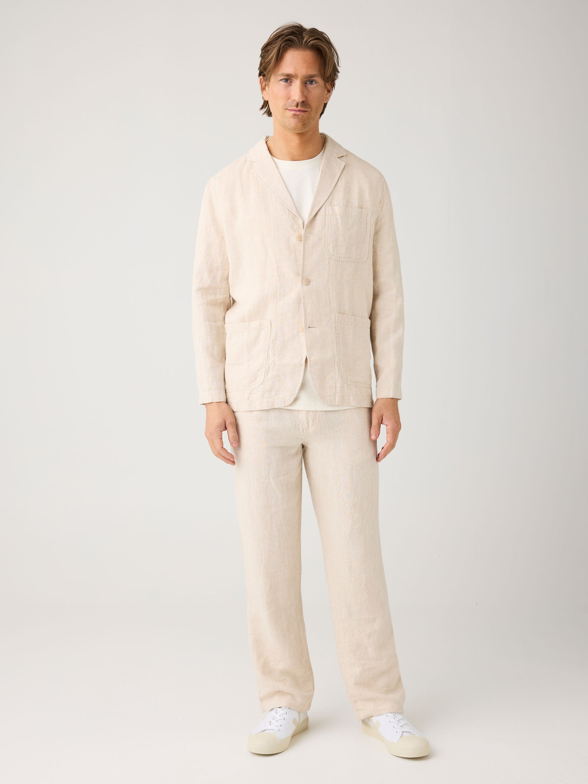 Linen Blazer Light Feather Gray