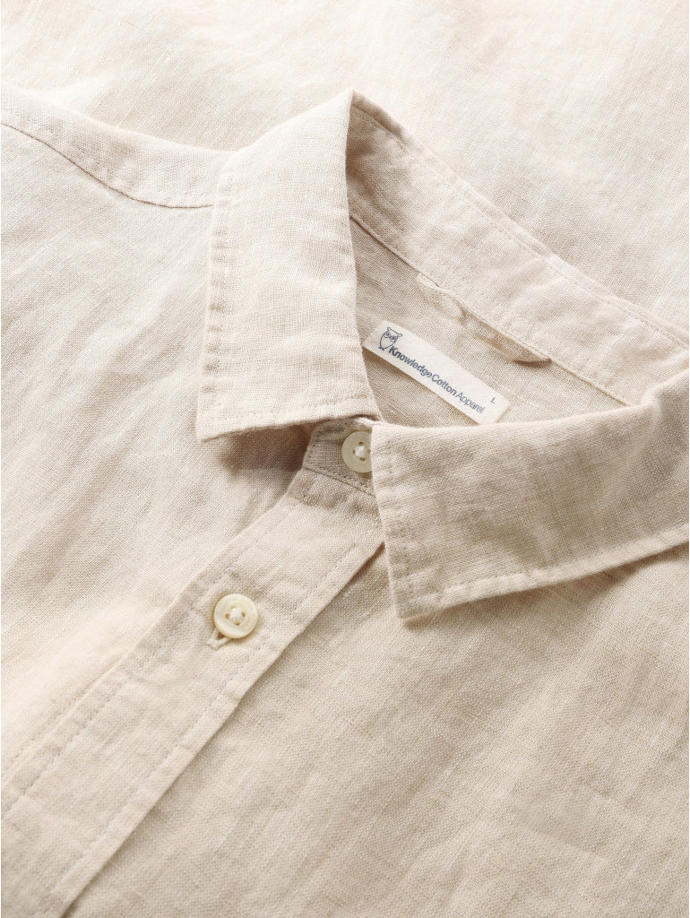 Ekologisk Linneskjorta Light Feather Gray - KNOWLEDGE COTTON APPAREL