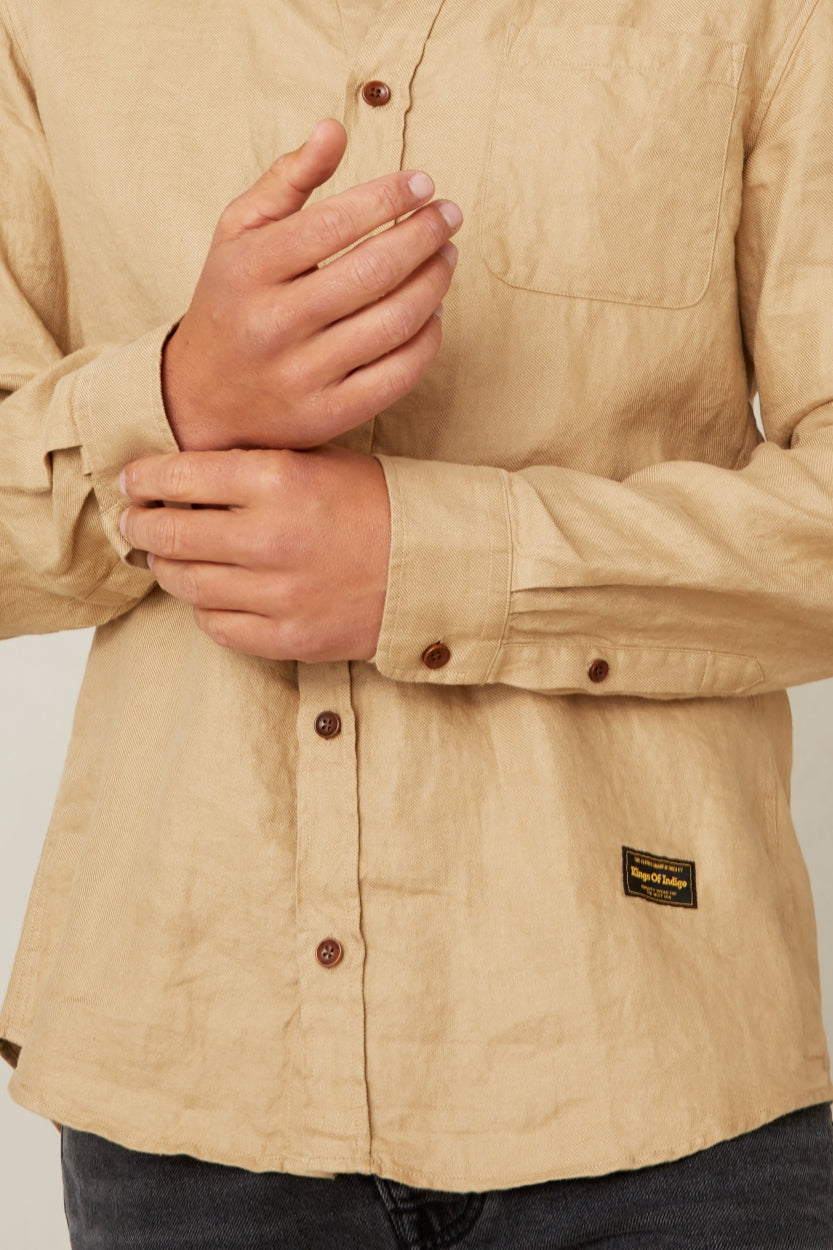 Enda Pocket Beige Linen - KINGS OF INDIGO