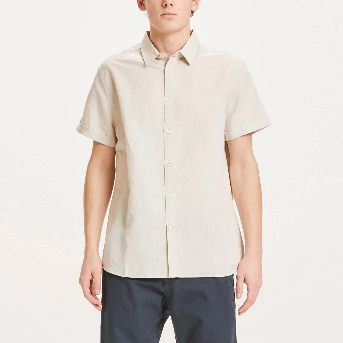 Larch Organic Linen Mix Custom Fit Shirt - KNOWLEDGE COTTON APPAREL