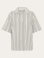 Loose Seersucker Short Sleeve Shirt Multi Color Stripe