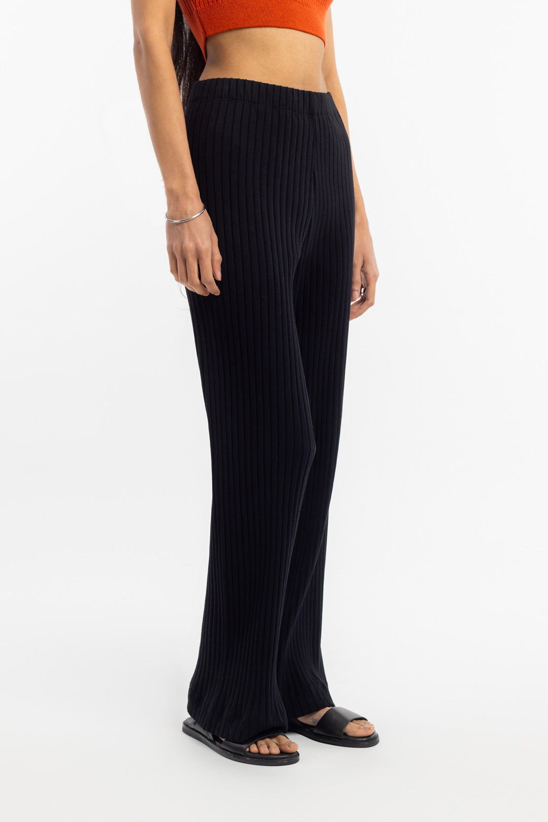 Ribbed Lounge Pants True Black - ROTHOLZ