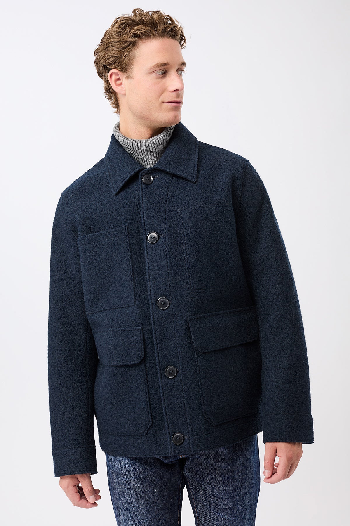 Lucan Organic Wool Jacket Navy