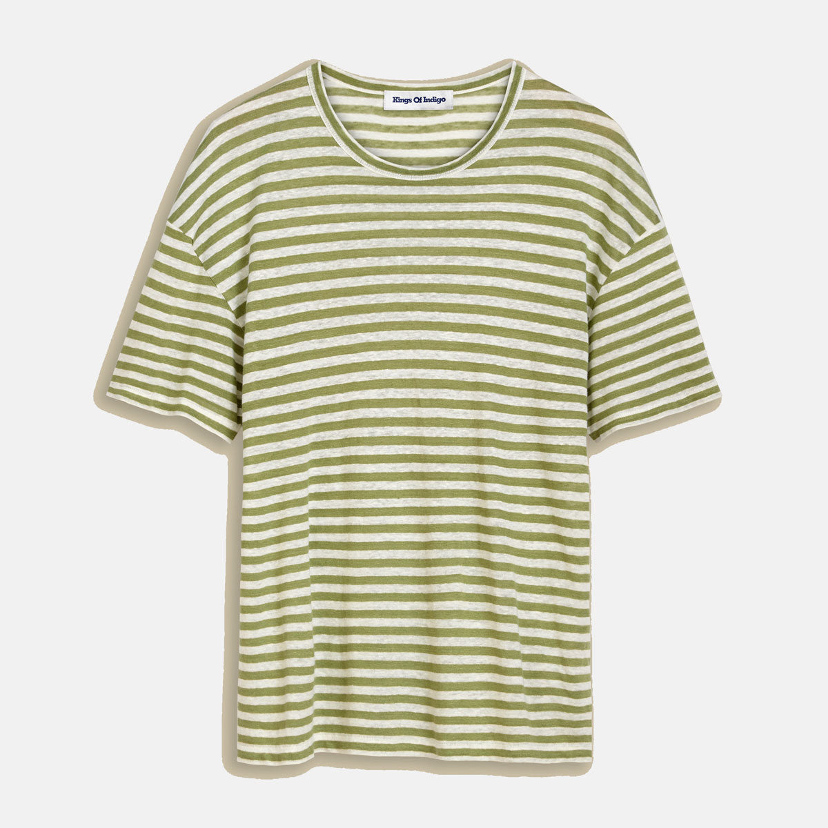 Majaji Loden Green Stripe Linen - KINGS OF INDIGO