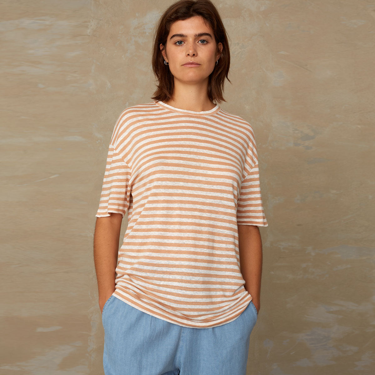 Majaji Maple Sugar Stripe Linen - KINGS OF INDIGO