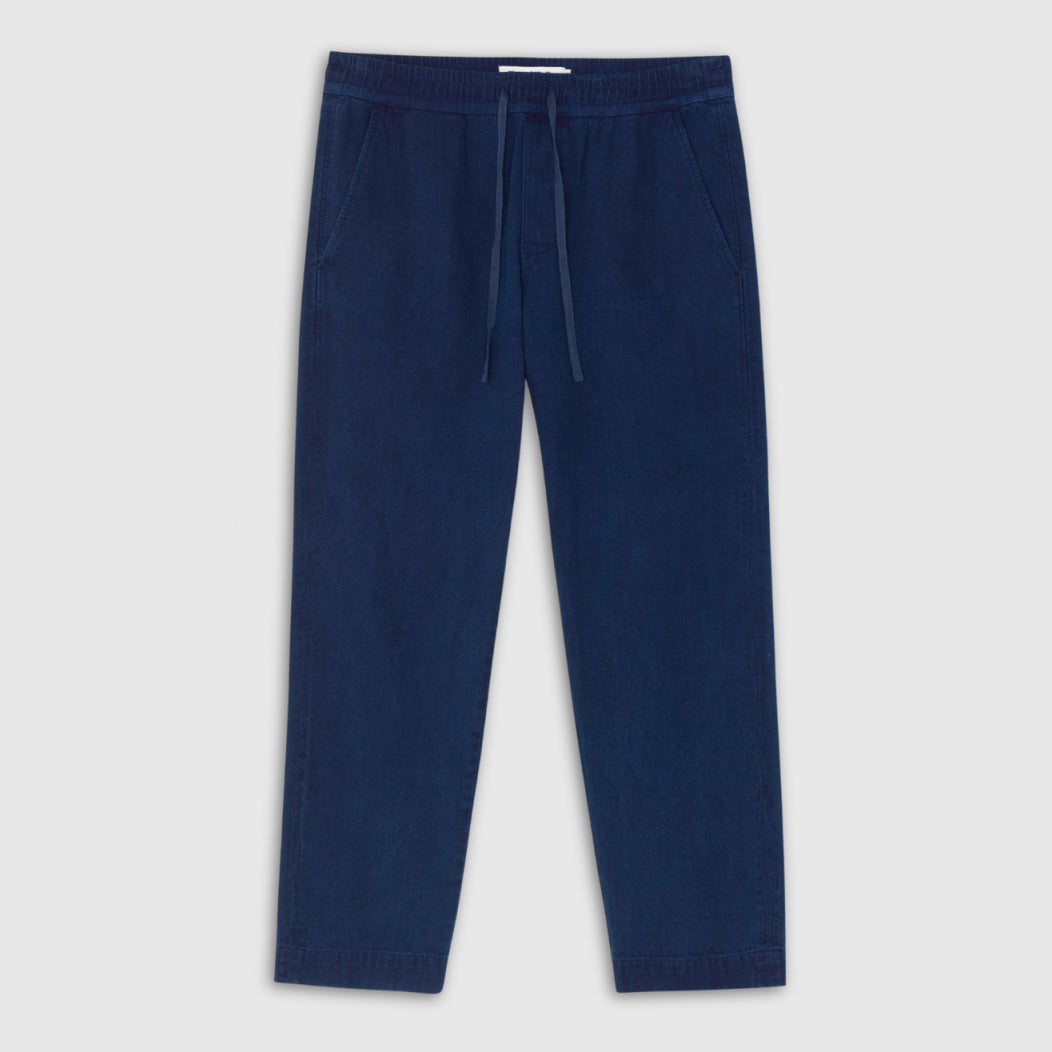 Martin Organic Cotton Pants Indigo Herringbone - KINGS OF INDIGO
