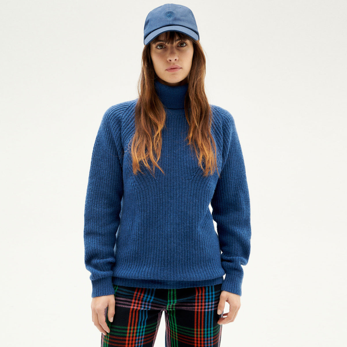 Matilda Knitted Wool Sweater Navy - THINKING MU