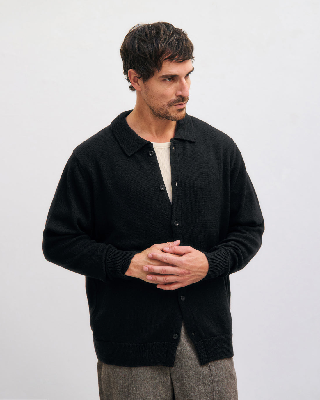 Merino Wool Shirt True Black