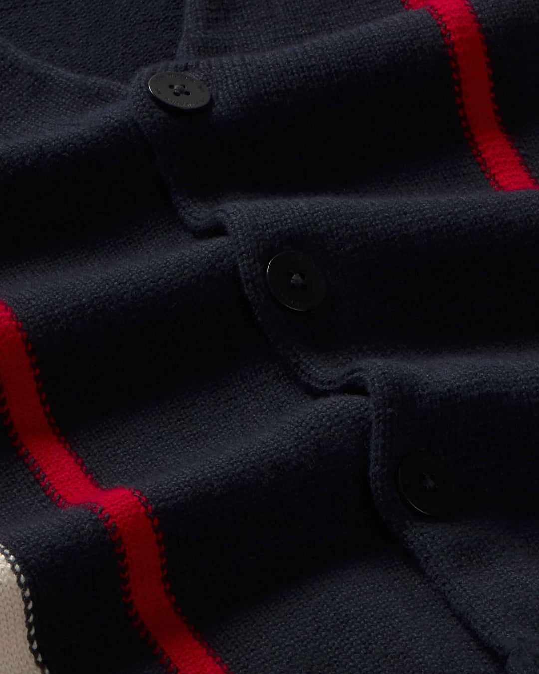 Creed Knitted Wool Blend Cardigan Navy