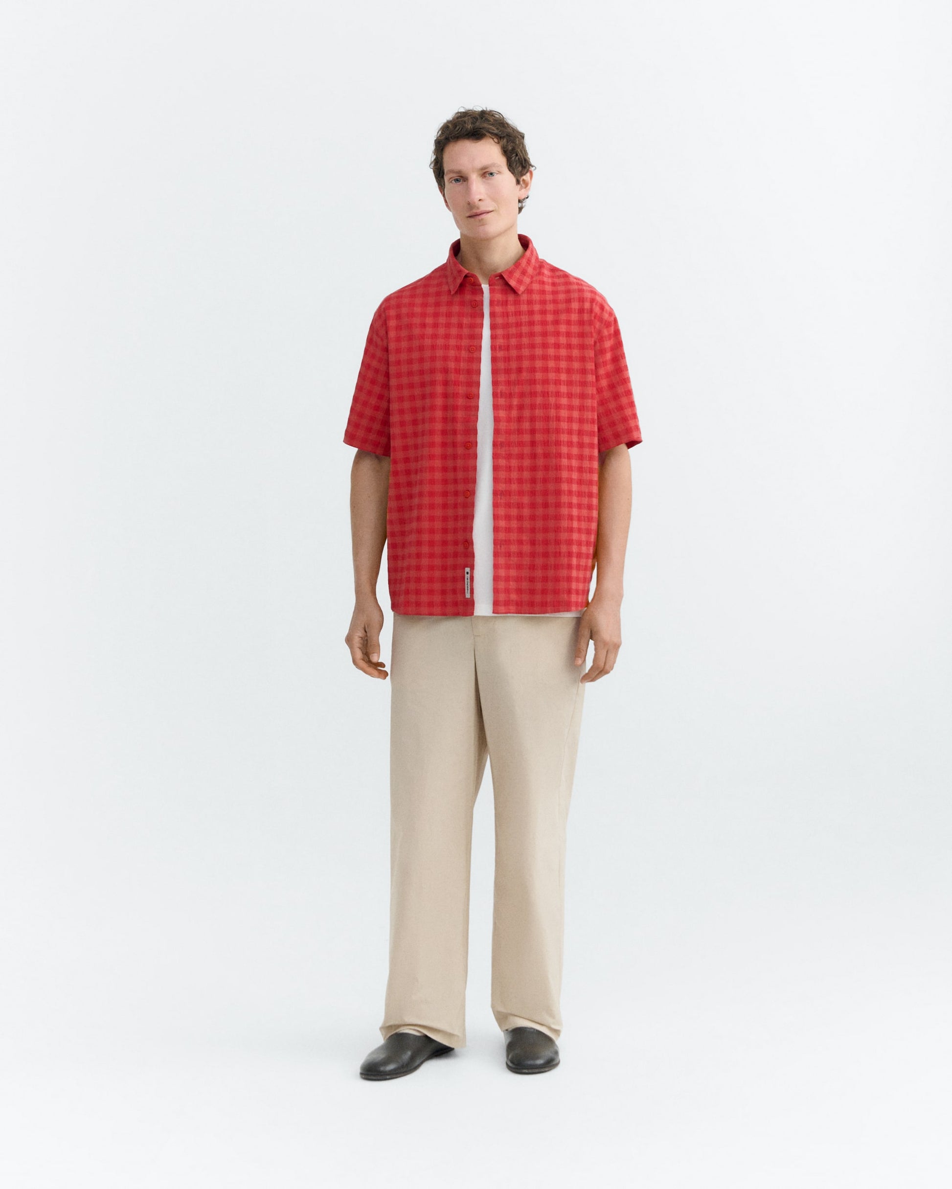 Paddy Seersucker Shortsleeve Shirt Red