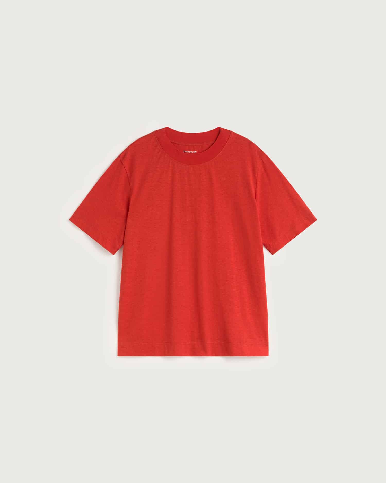 Hemp Roy Big Collar T-shirt Clavel Red