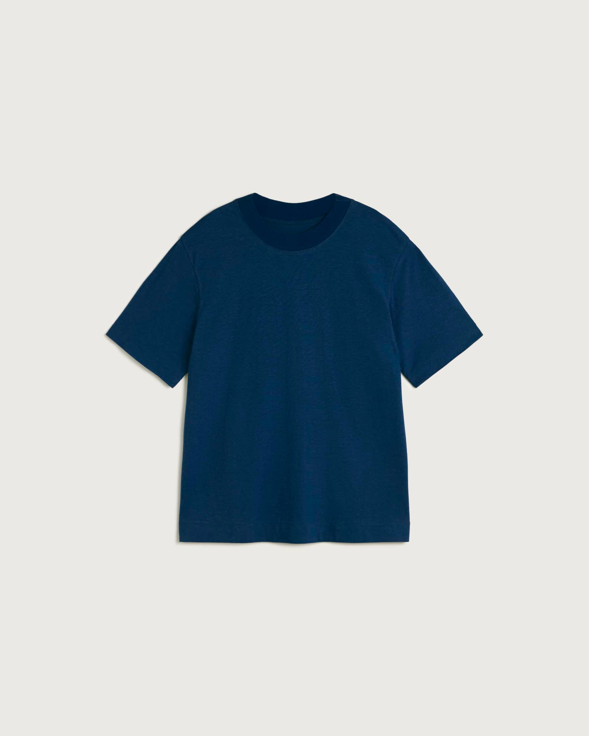 Hemp Roy Big Collar T-shirt Blue Night