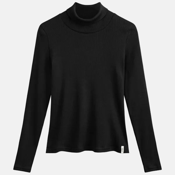 Ribbed Turtleneck Munli Organic Cotton Black
