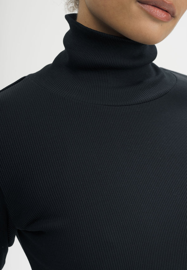 Ribbed Turtleneck Munli Organic Cotton Black