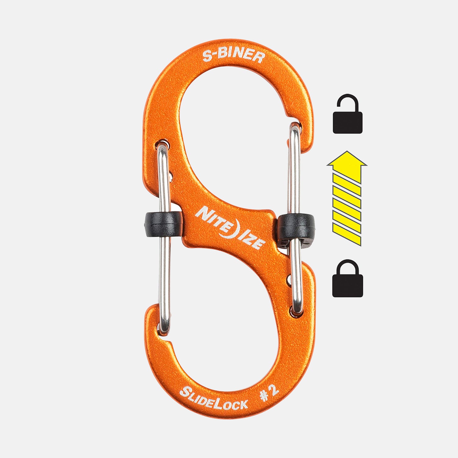 SlideLock S-Biner #2 Aluminium Orange - NITE IZE