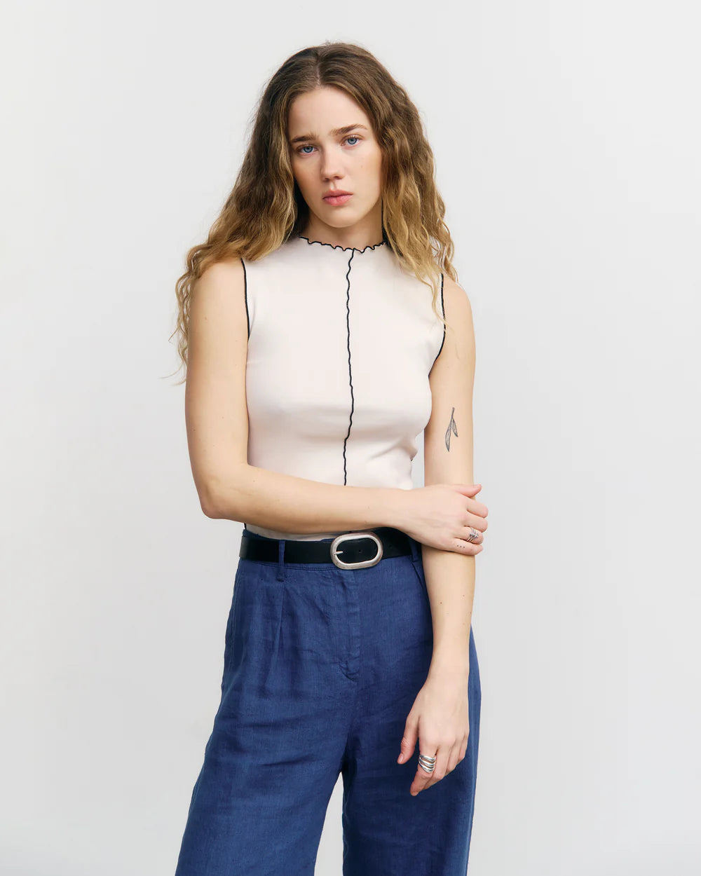 Pin-Tucked Top Organic Cotton Nature White Rotholz