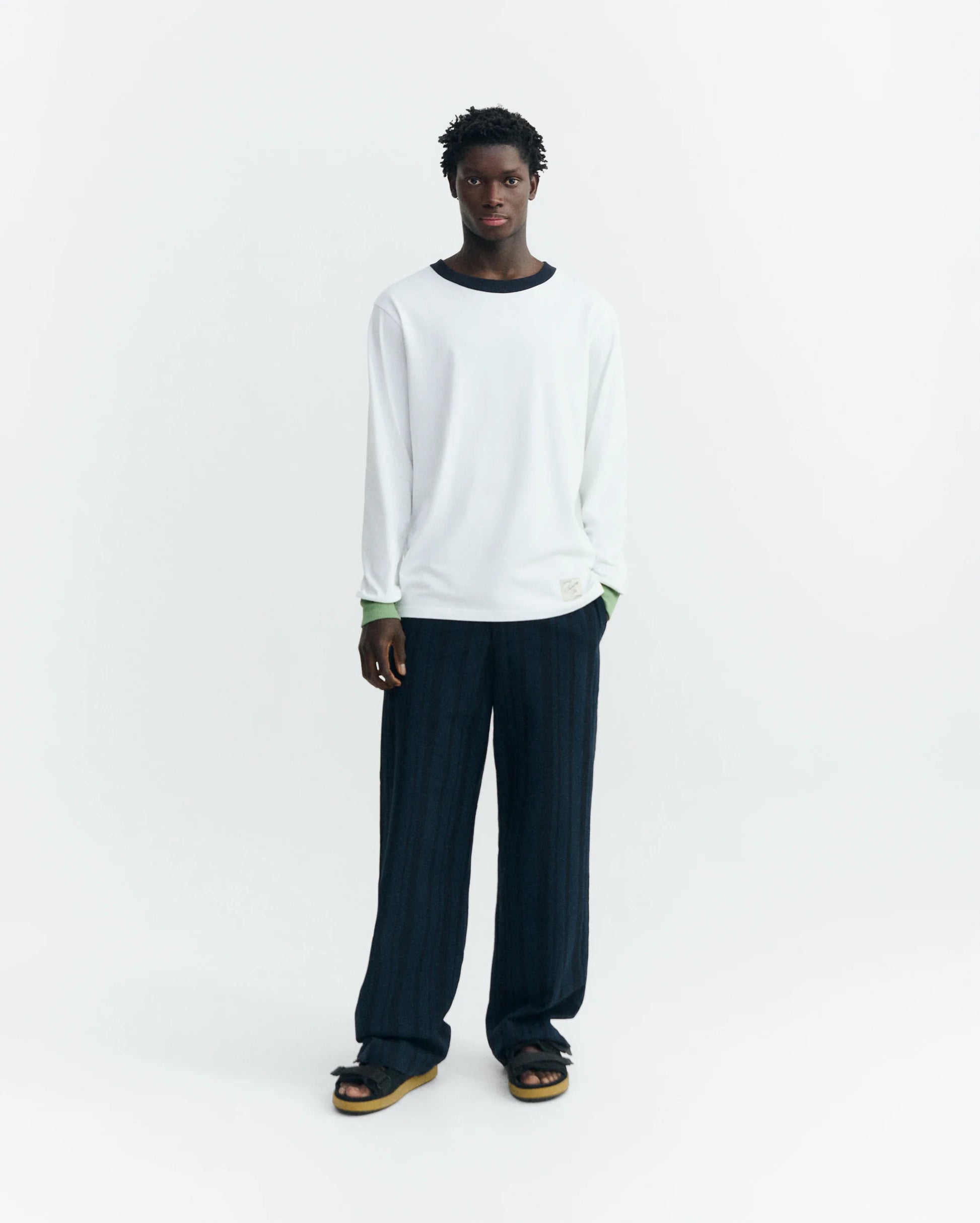 Marc Navy Dappled Stripes Pants