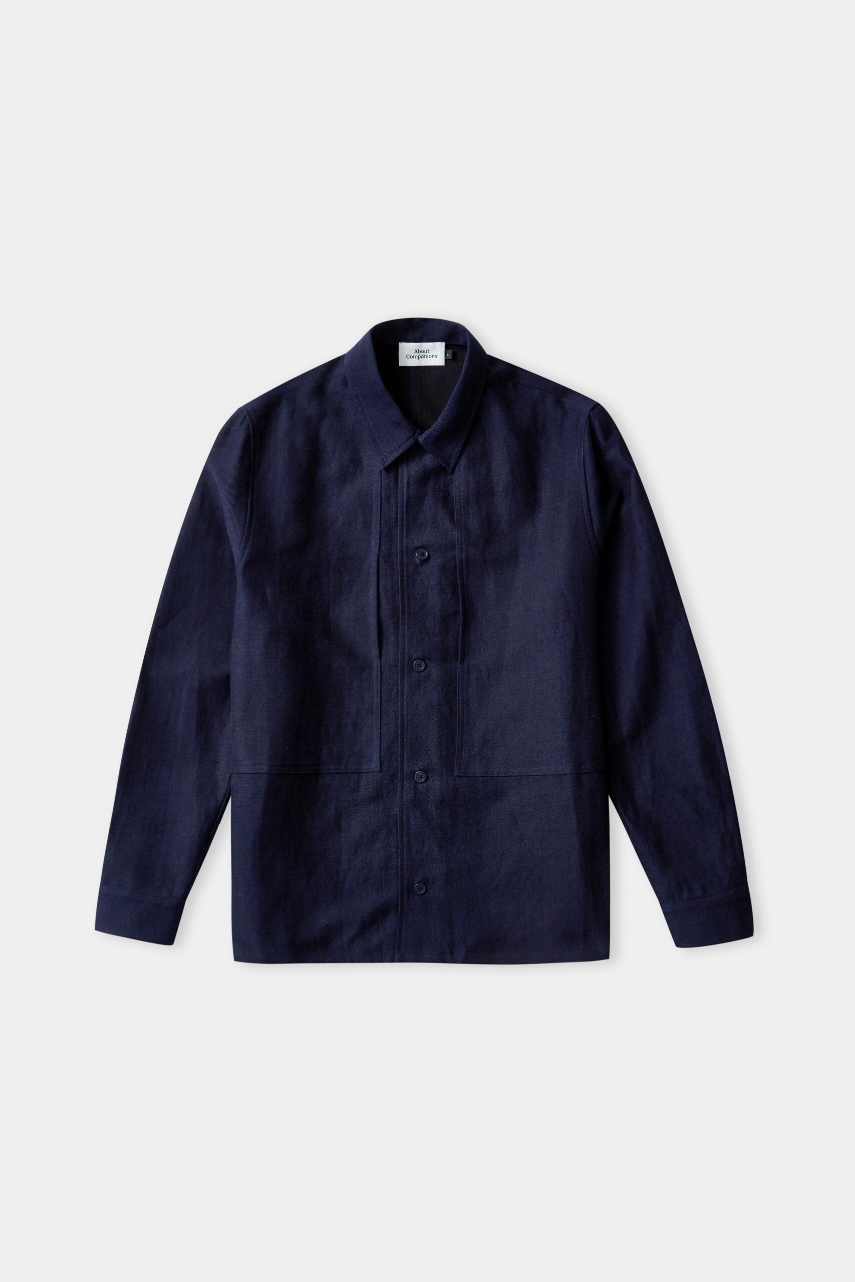 Owe Winter Linen Overshirt Navy - ABOUT COMPANIONS