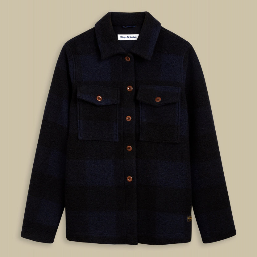 Kaiser Wool Blue Check - KINGS OF INDIGO