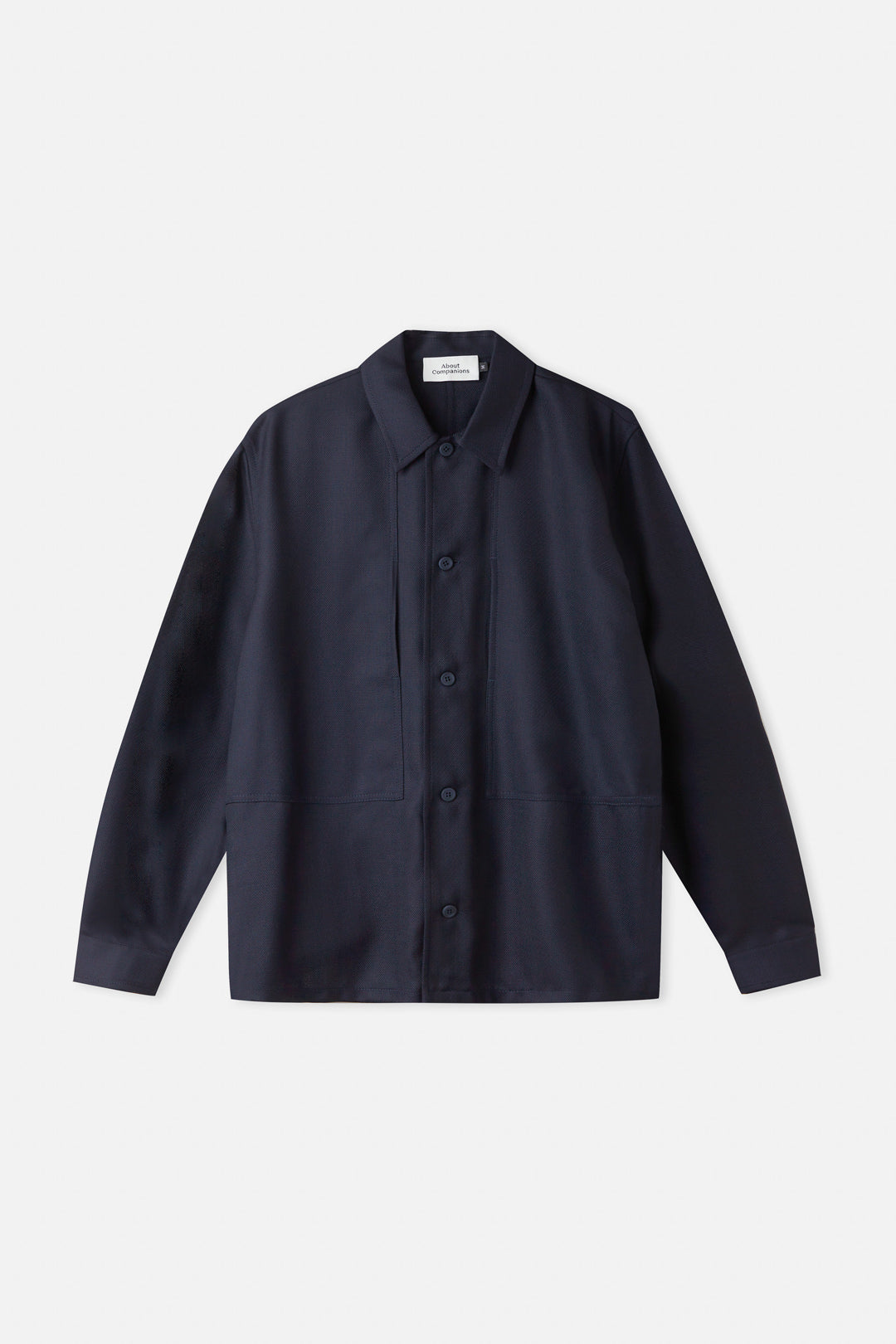 Owe Eco Grid Wool Overshirt Navy