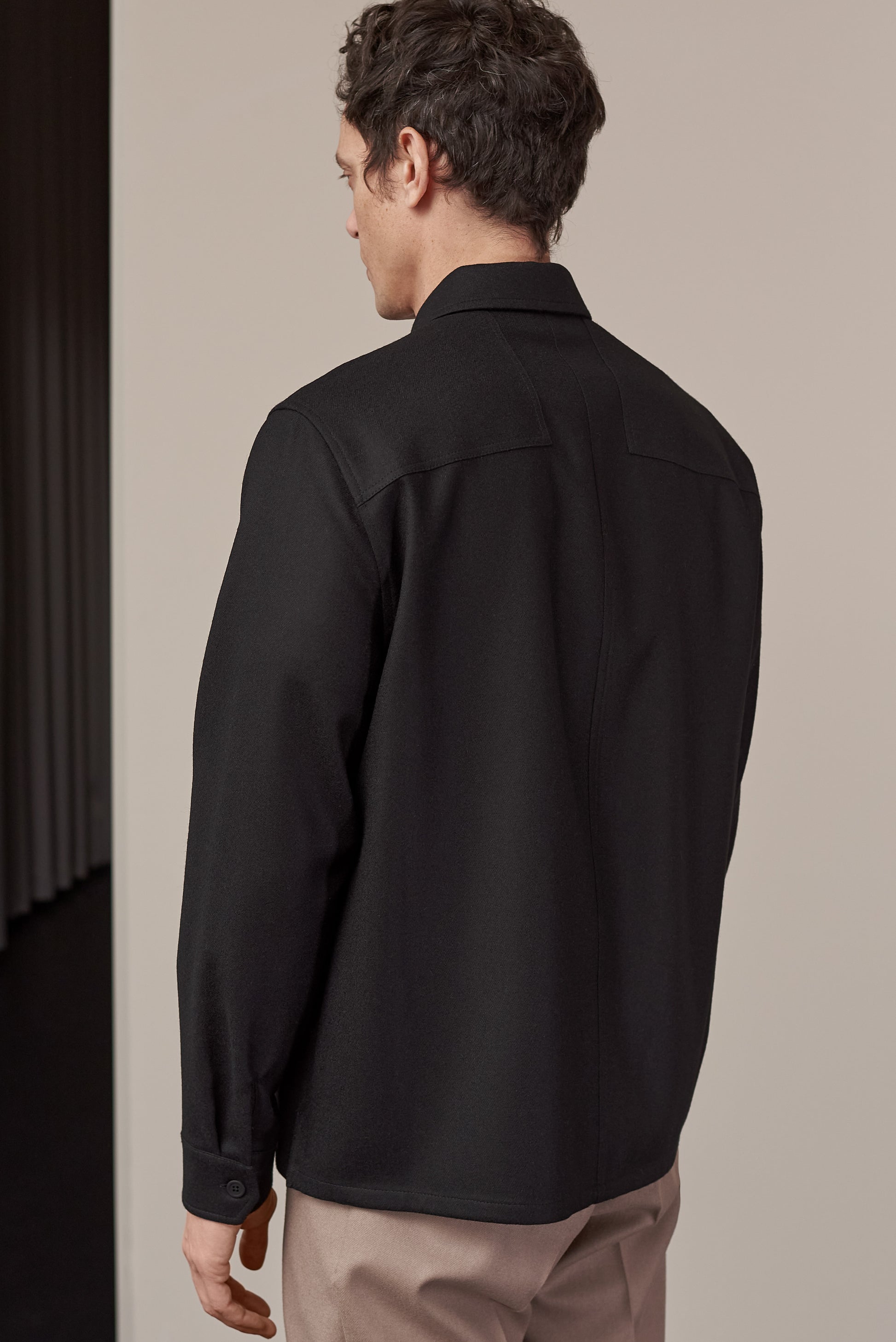 Owe Wool Overshirt Black