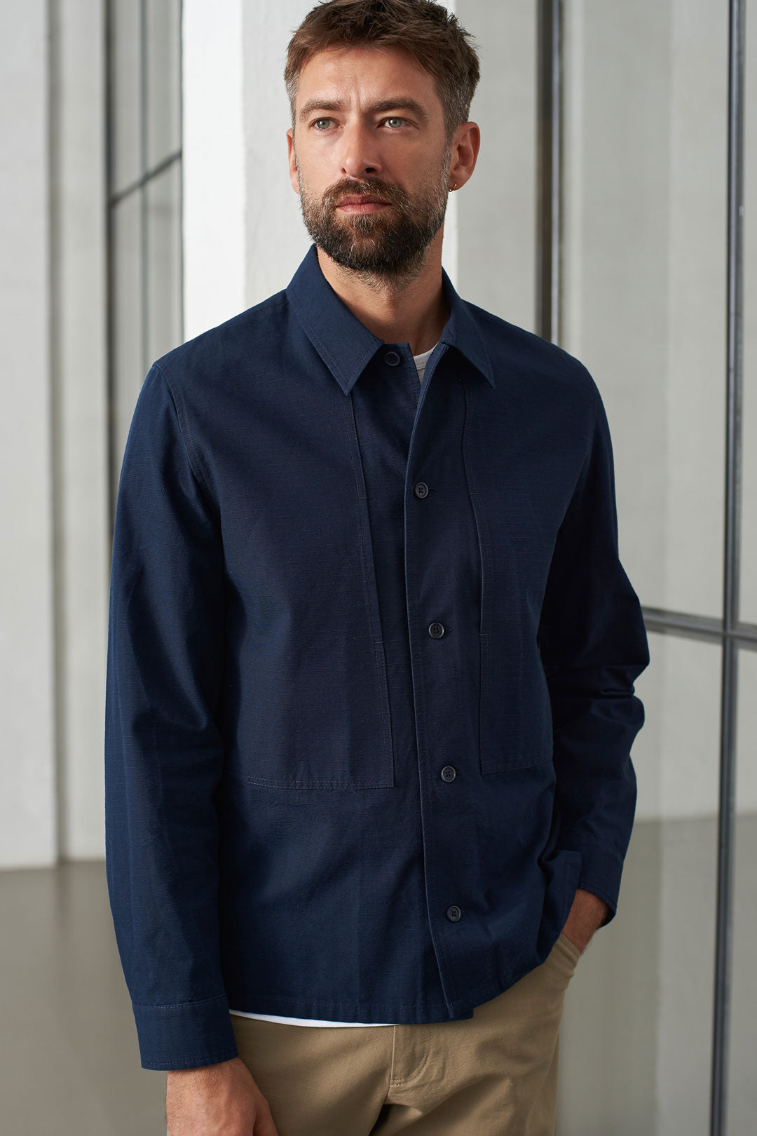 Owe Ripstop Overshirt Navy - ABOUT COMPANIONS
