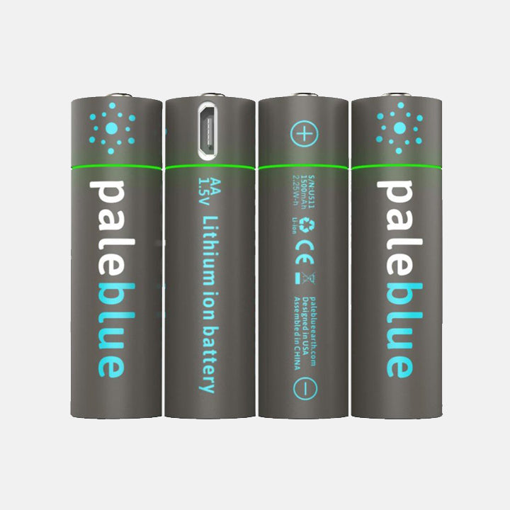 Uppladdningsbara Micro-USB AA-batterier 4-Pack - PALE BLUE