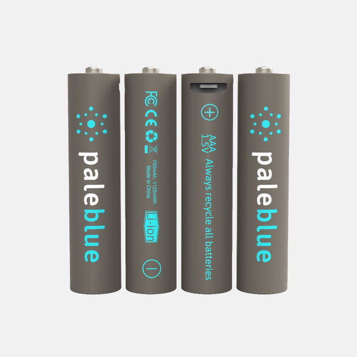 Uppladdningsbara Micro-USB AAA-batterier 4-Pack - PALE BLUE